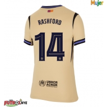 Camiseta Barcelona Marcus Rashford #14 Visitante Equipación para mujer 2025-26 manga corta